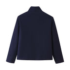 Damen modische Steppjacke mit hohem Kragen und praktischen Taschen R&B