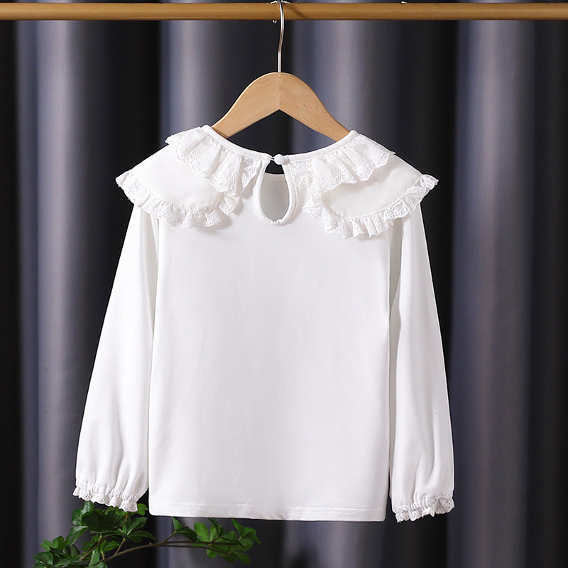 Mädchen Bluse mit romantischem Rüschensaum R&B