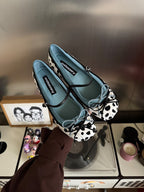 Damen Ballerinas mit modischem Punktmuster und komfortablem Fußbett R&B