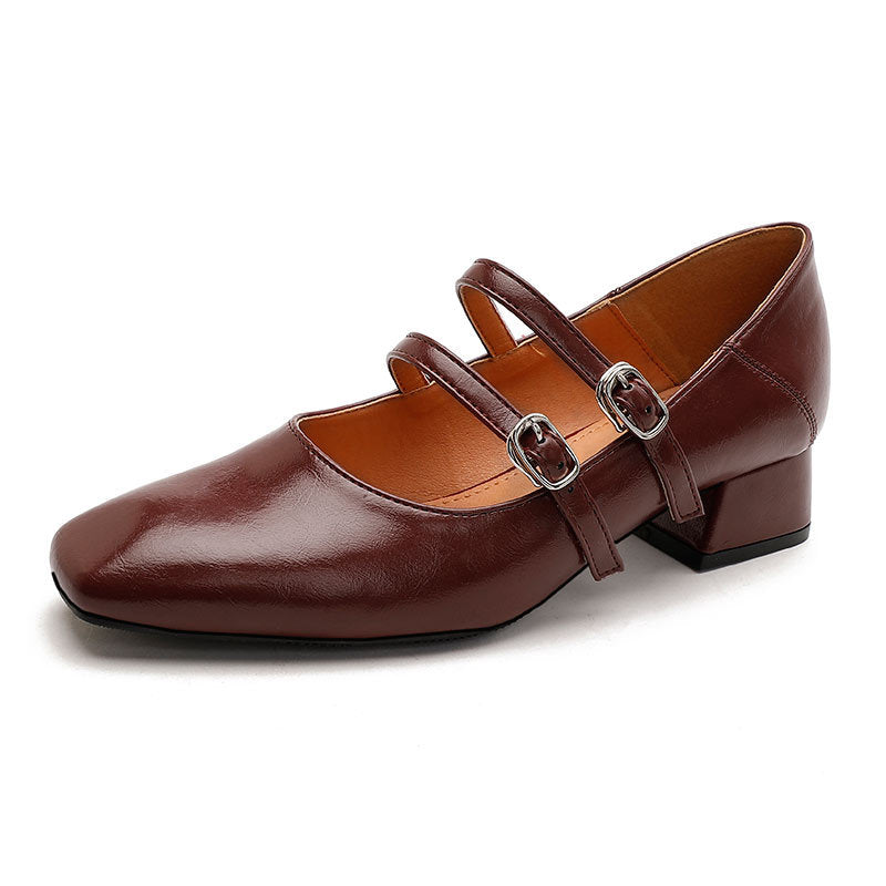 Damen elegante Mary Jane Schuhe mit modischem Absatz