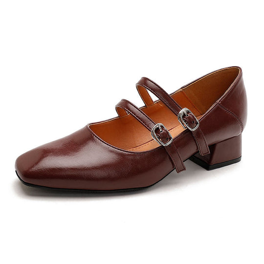 Damen elegante Mary Jane Schuhe mit modischem Absatz R&B