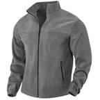 Herren nan warme Fleecejacke mit Reißverschluss, Stehkragen und Reißverschlusstaschen R&B