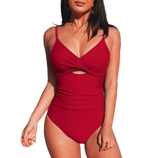 Damen Eleganter Einteiler-Badeanzug mit modischem Cut-Out R&B