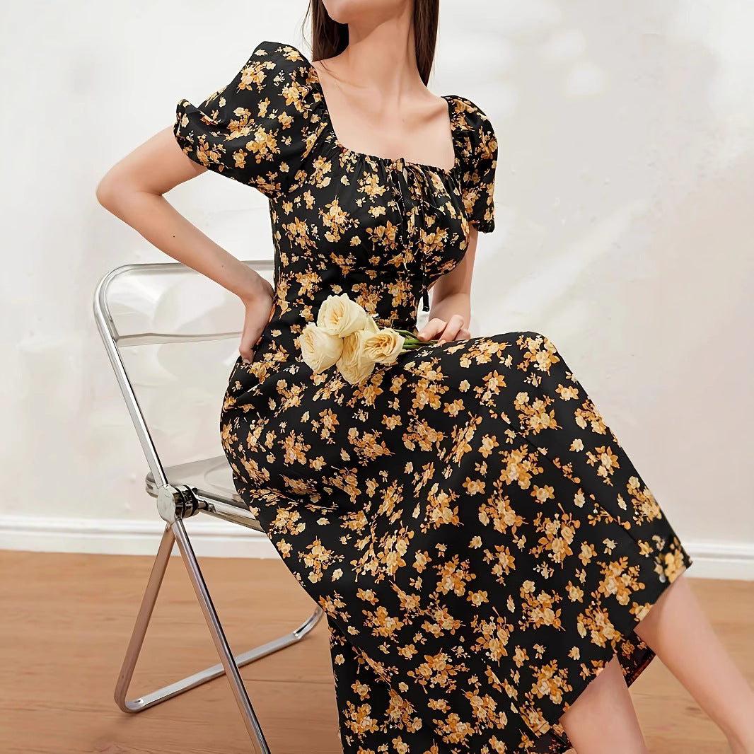 Damen Blumenmuster Kleid R&B