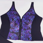Damen Bikini-Set mit modischem Zip-Oberteil und bequemen High-Waist-Slip R&B