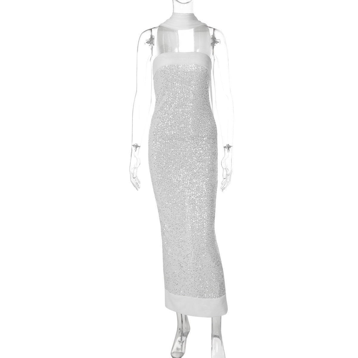 Damen Glamouröses Abendkleid mit schimmernden Pailletten und figurbetonter Silhouette R&B