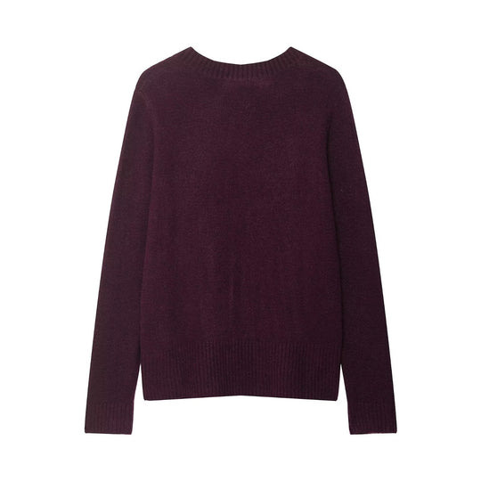 Damen V-Ausschnitt Strickpullover R&B