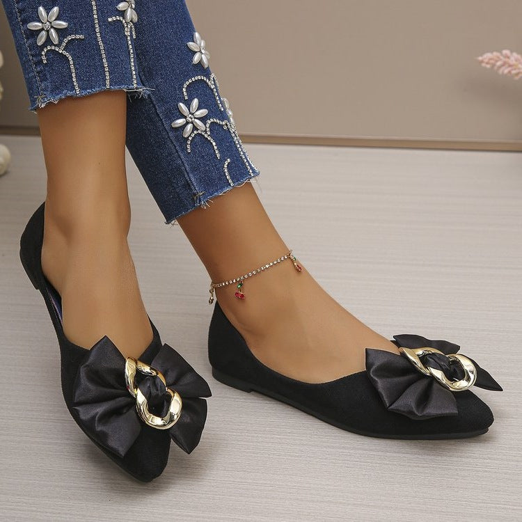 Damen Ballerinas mit eleganter Schleifen-Applikation und Schmuckdetails R&B