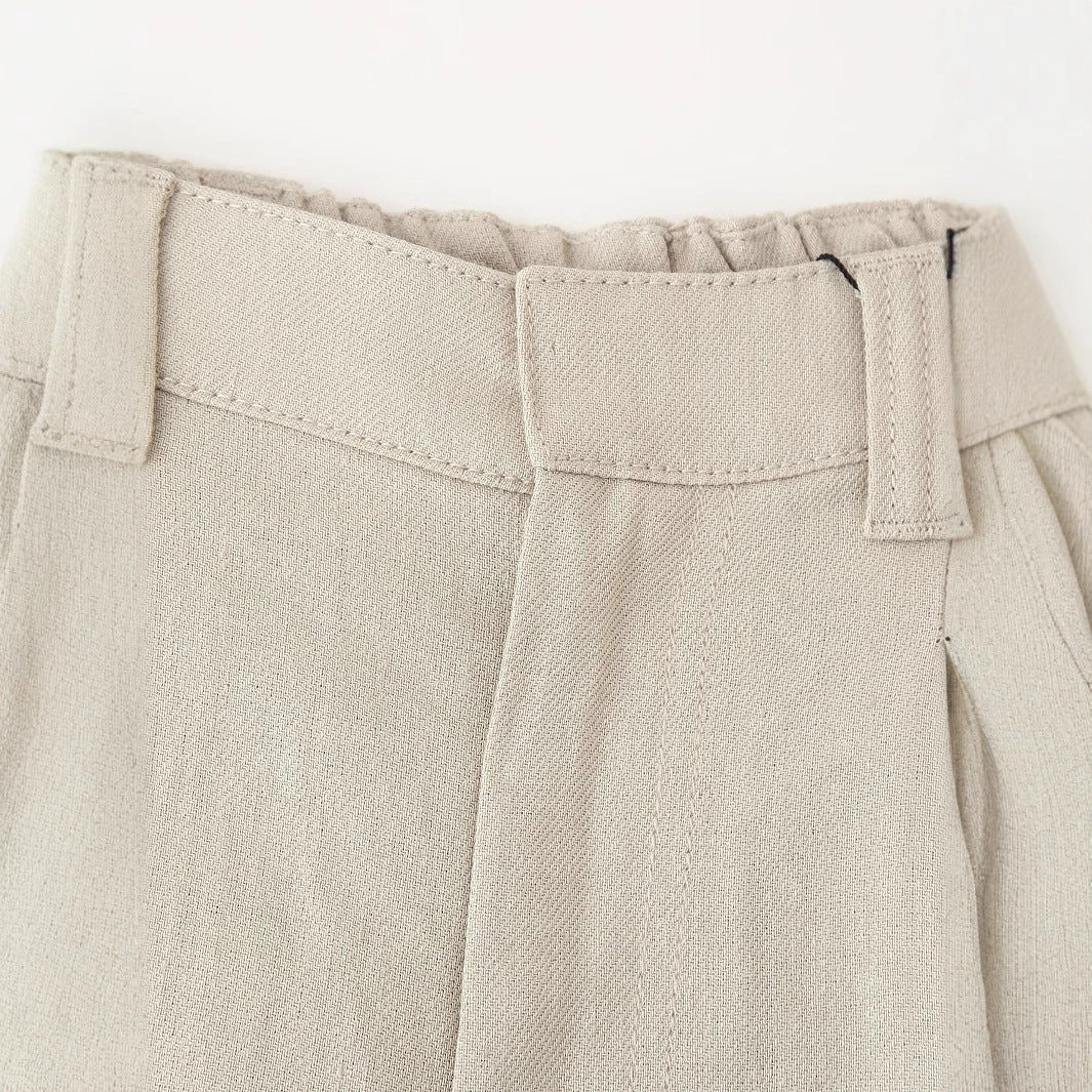 Damen elegante weite Anzughose mit Faltenwurf und hohem Bund R&B