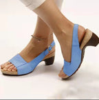 Damen Komfortable Absatzsandalen mit anatomischem Fußbett und elegantem Riemen Heidi-Mode