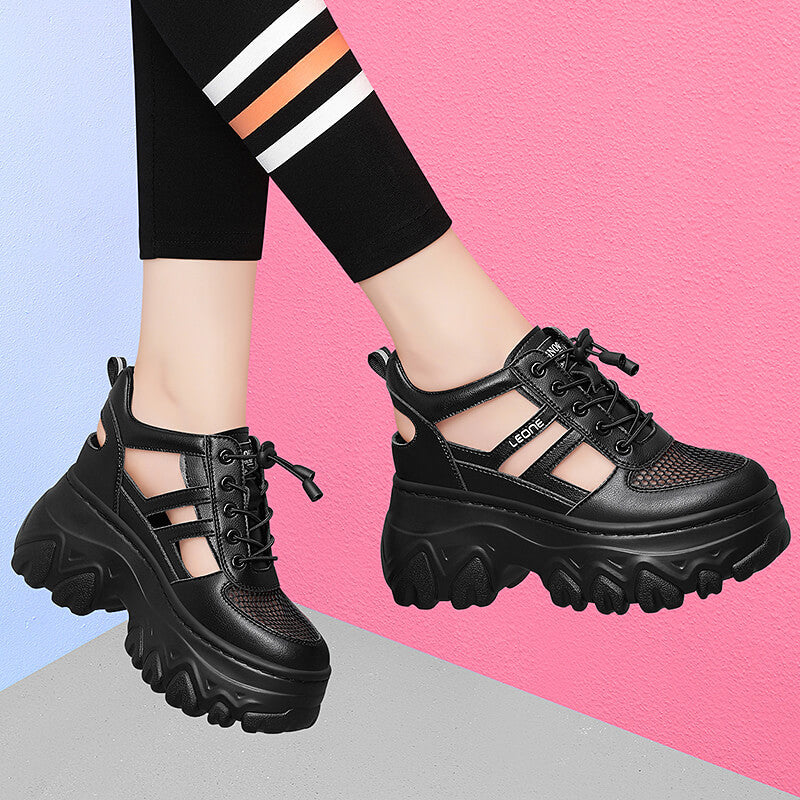 Damen trendige Plateau-Sneaker R&B