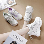 Damen Hochwertige Plateau-Sneaker mit atmungsaktivem Mesh-Obermaterial R&B