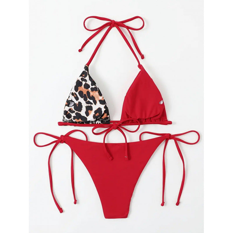 Damen Triangel-Bikini mit auffälligen Muster R&B