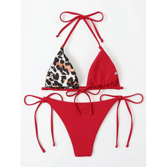 Damen Triangel-Bikini mit auffälligen Muster R&B