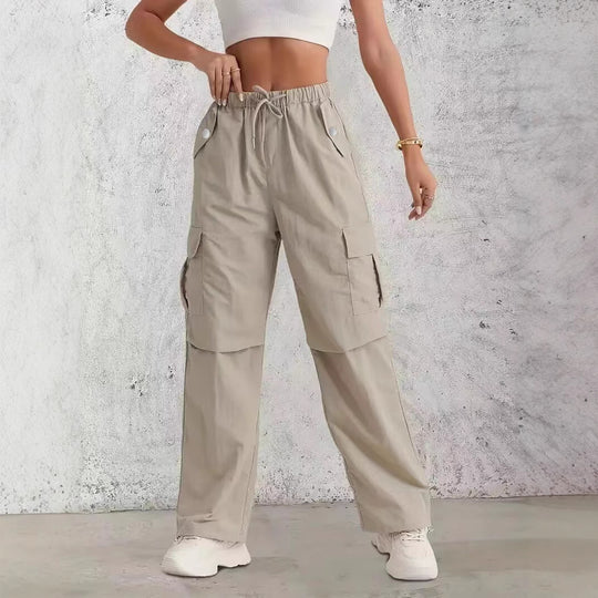 Damen Cargo-Hose mit seitlichen Taschen und elastischem Bund R&B