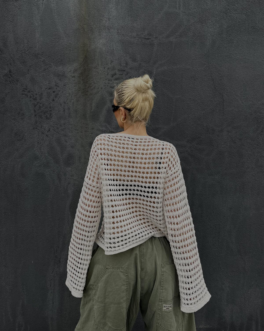 Damen luftiger Netzpullover R&B