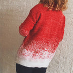Damen festlicher Strickpullover mit winterlichem Schneeflockenmotiv R&B