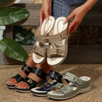 Damen Wedge-Sandalen mit verstellbarem Riemen und modischem Schnitt R&B
