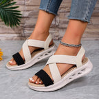 Damen Sportliche Sandalen mit elastischen Riemen und rutschfester Sohle R&B