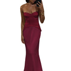 Damen Elegantes Bodenkleid mit strategisch platzierten Schnürdetails R&B