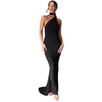 Damen Elegantes Wickelkleid mit asymmetrischem Saum und figurbetontem Schnitt EB