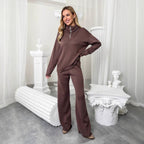 Damen Komfortables Sweat-Set mit hohem Kragen R&B