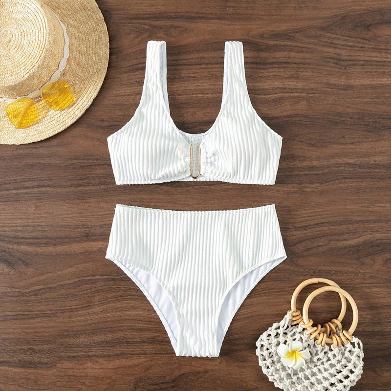Damen Hochgeschnittener Bikini mit dekorativem Clip