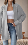Damen Strickjacke mit dekorativen Knopfdetails und offenem Schnitt R&B