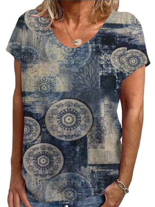 Damen Lockere Bluse mit buntem Paisleymuster R&B