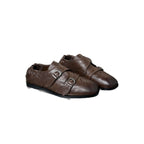 Damen Elegante Mokassins mit doppeltem Schnallenverschluss und perforiertem Design R&B