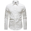 Herren Langarmhemd mit detailreicher Blumenstickerei R&B