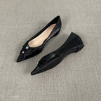 Damen elegante spitze Ballerinas mit kunstvollem Schleifenakzent R&B