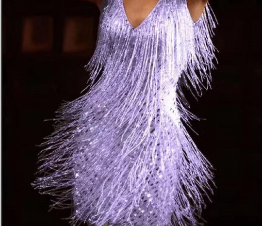 R&B | Rüschenquast V-Ausschnitt Ärmelloses Minikleid
