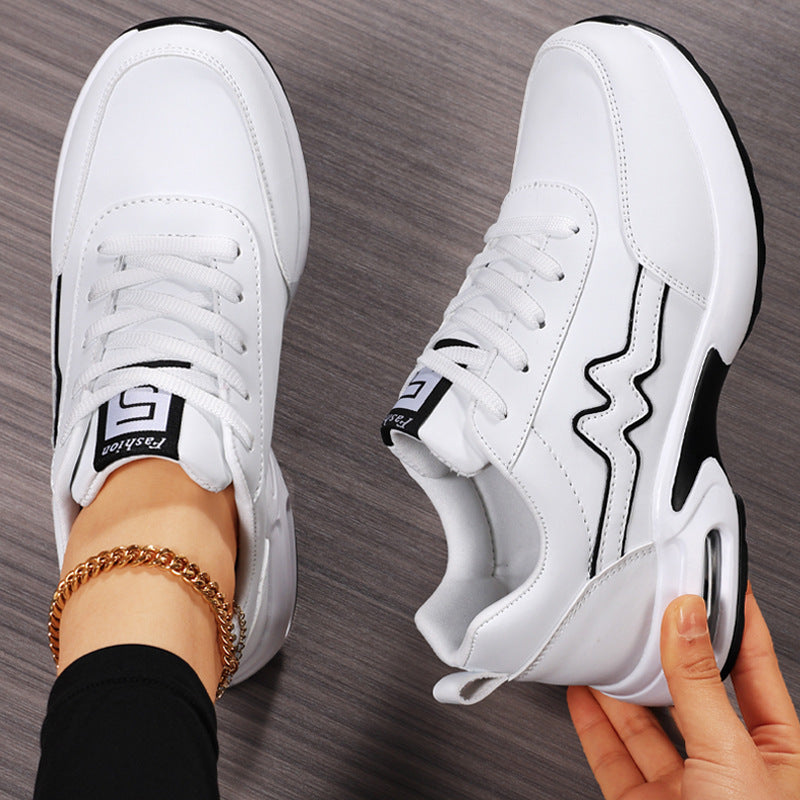 Damen nan modischer Sneaker mit geformter Seitenwelle, gedämpfter Luftkapselferse und ergonomischem Plateau-Fußbett R&B