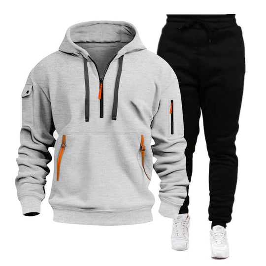 Herren Sportliches Kapuzenset mit funktionalen Taschen und modernem Design R&B