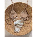 Damen Triangel-Bikini-Set mit verstellbaren Trägern und verspieltem Muster