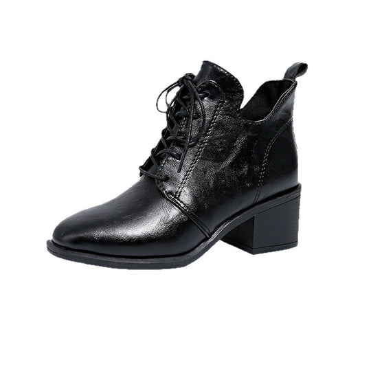 Damen Modische Schnür-Stiefeletten mit elegantem Blockabsatz R&B