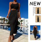 Damen Tragefreundliches Wickelkleid mit asymmetrischem Oberteil und elastischem Bund R&B