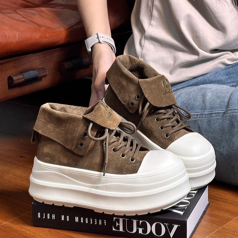 Damen Plateausneaker mit modischem Umschlag und komfortabler Sohle R&B