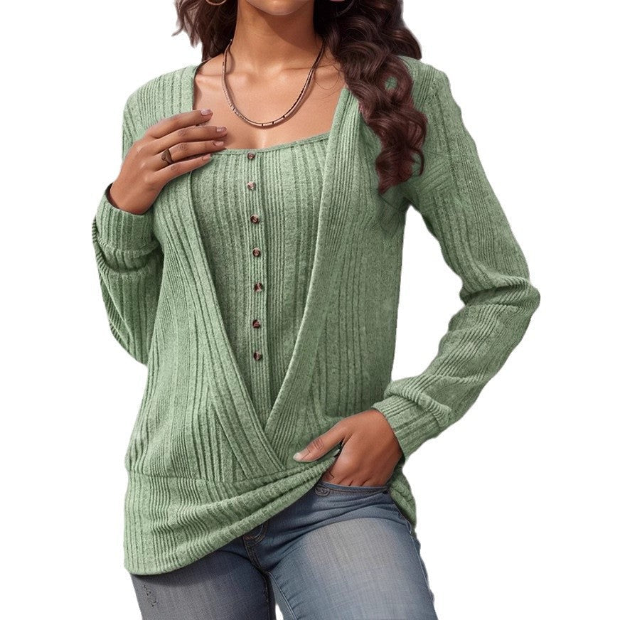 Damen Oversized Strickpullover mit modernem V-Ausschnitt R&B