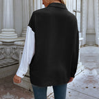 Damen Elegante Bluse mit asymmetrischer Knopfleiste und Brusttasche R&B