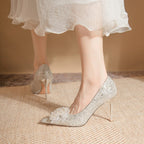 Damen Glamouröse Pumps mit funkelndem Strass und exquisite Blumenapplikation R&B