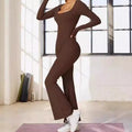 Damen Sportlicher Langarm-Jumpsuit mit figurbetontem Schnitt R&B