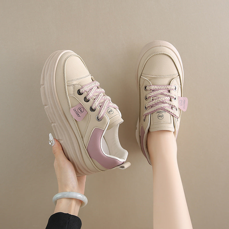 Damen modische Plateau Sneakers mit weicher Dämpfung und atmungsaktiver Obermaterialstruktur R&B