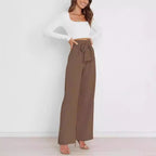 Damen Weitgeschnittene Hose mit dekorativem Bindegürtel R&B