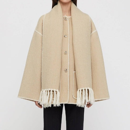 Damen Fransenjacke mit eleganter Saumverzierung R&B