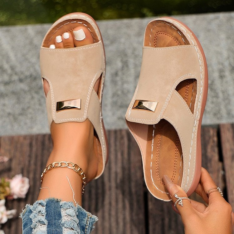 Damen Modische Slipper mit elegantem Riemendetail R&B