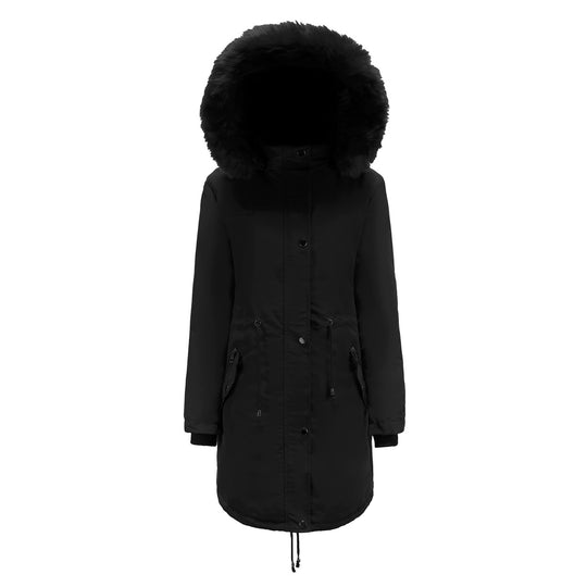 Damen Parkajacke mit abnehmbarem Kunstfellkragen und seitlichen Reißverschlusstaschen R&B