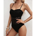 Damen Hochwertiger Einteiler Schwimmanzug mit Netzdetails R&B
