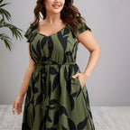 Damen Maxikleid mit floralem Muster und taillierter Silhouette R&B